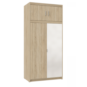 Szafa z nadstawką lustrem 90 cm TRINO dąb sonoma